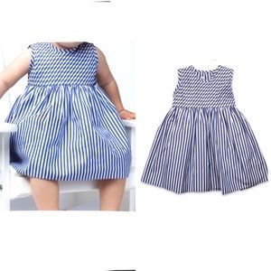 Baby CZ by Caroline Zapf Royal Blue and White Striped Pintuck